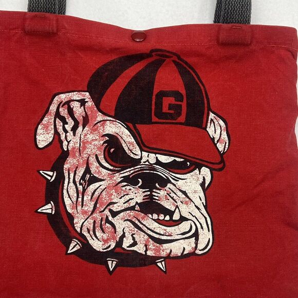 University of Georgia Red Canvas Tote Bag UGA Bulldogs Double Sided - Picture 2 of 11